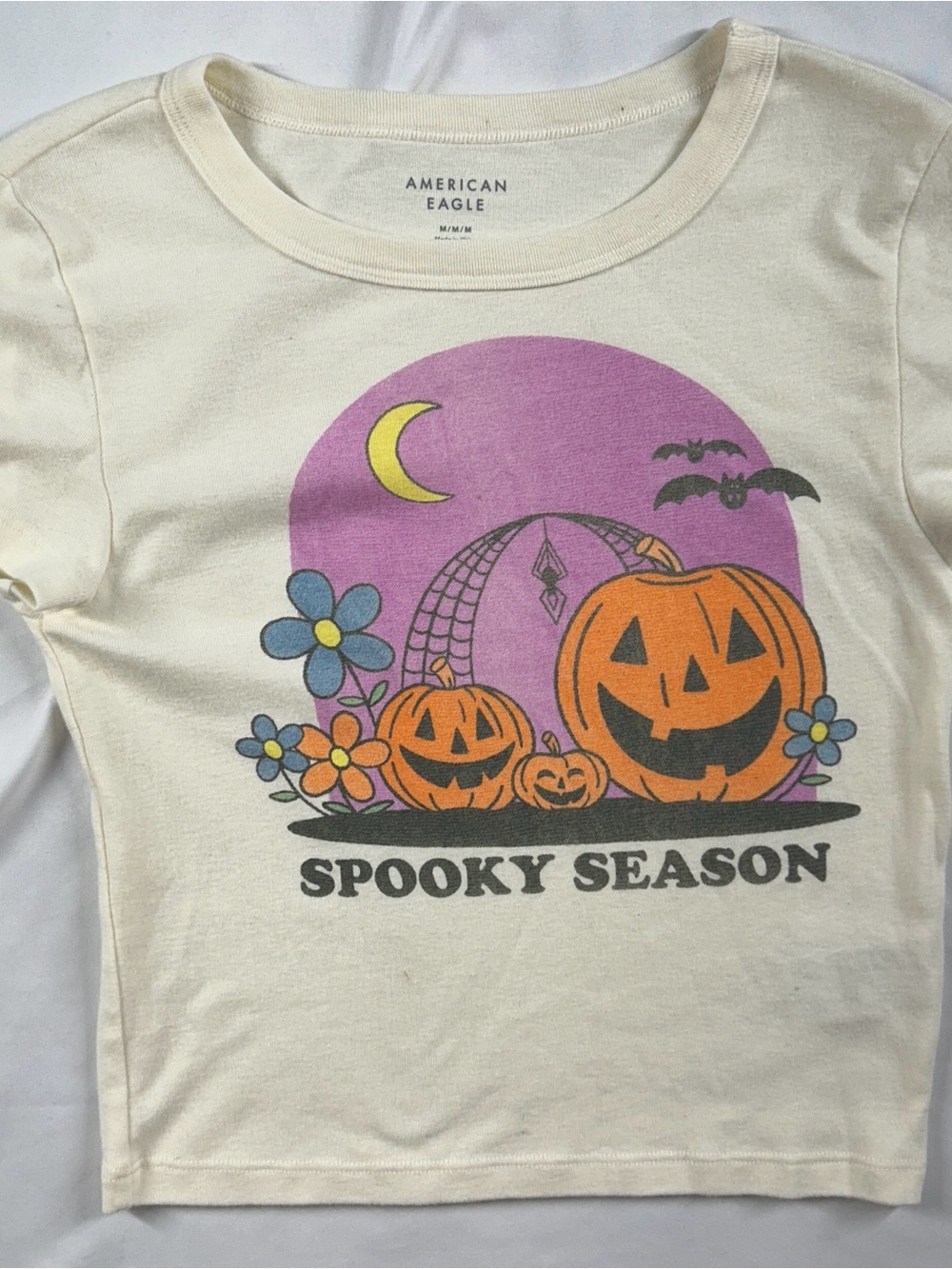American Eagle Spooky Season Halloween Baby Tee M